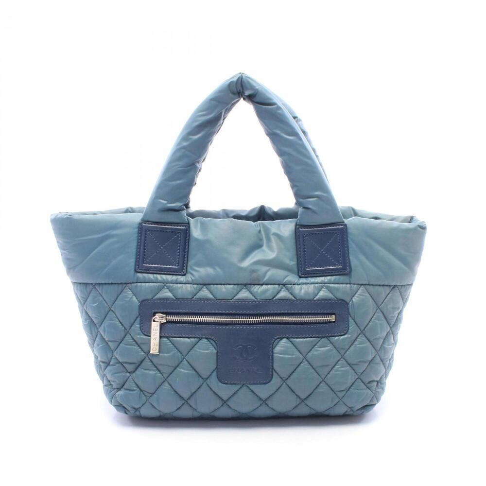 Chanel Coco Cocoon Small Tote Bag Handbag, Nylon and Leather, Women's, Green/...